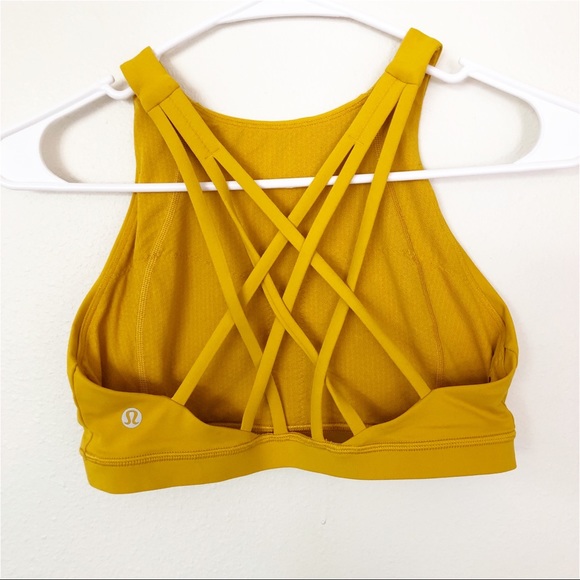 Lululemon Free To Be Serene High Neck Bra Yellow - Picture 4 of 6